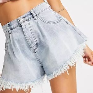 Free People Pleated Denim Shorts